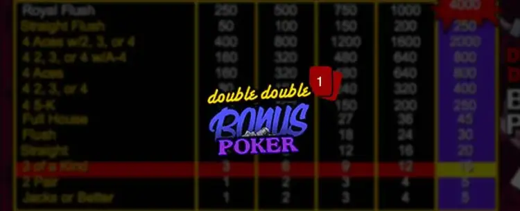 Double Double Bonus Poker 1 Hand